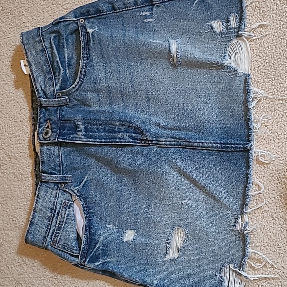 Denim Skirt Distressed